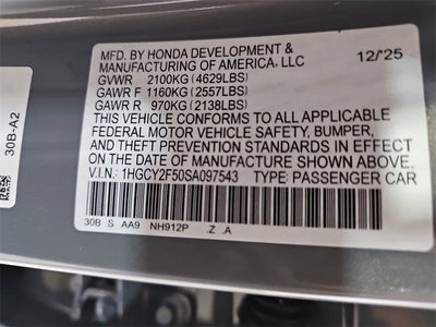 2025 Honda Accord Hybrid Sport