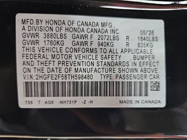 2026 Honda Civic Sedan Sport