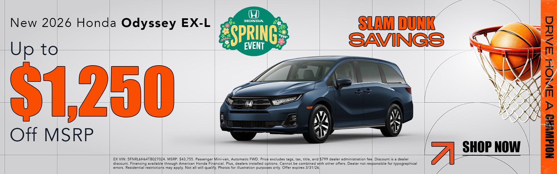 New 2026 Honda Odyssey EX-L