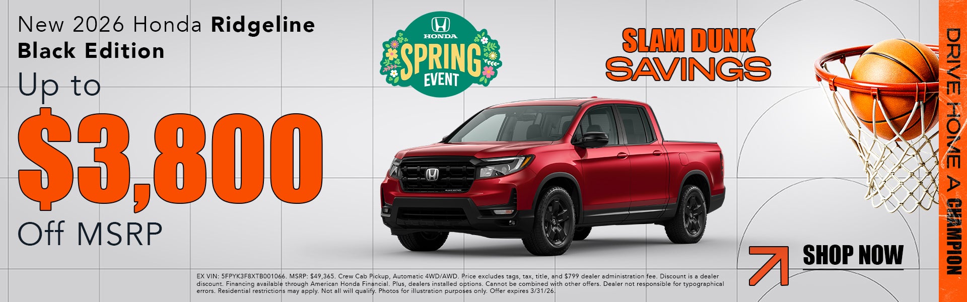 New 2026 Honda Ridgeline Black Edition