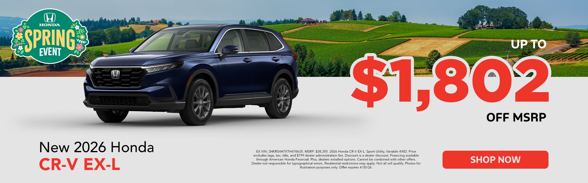 New 2026 Honda CR-V EX-L