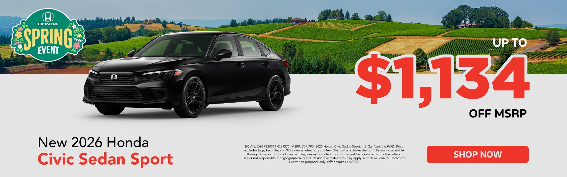 New 2026 Honda Civic Sedan Sport